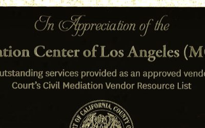 MCLA Receives Plaque From The Superior Court of California
