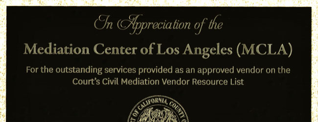 MCLA Receives Plaque From The Superior Court of California
